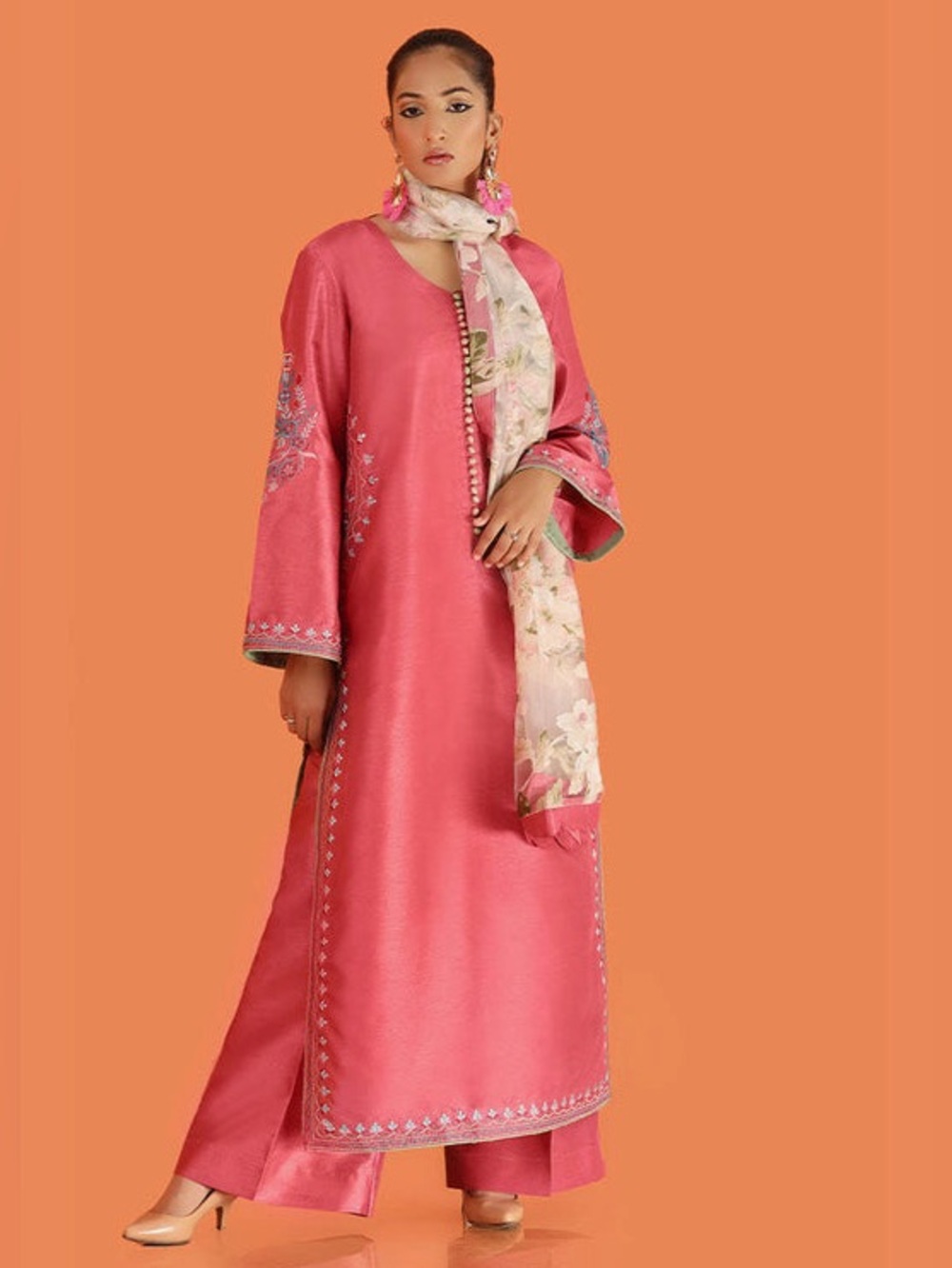 ZIVAH Raw Silk Pakistani Shalwar Kameez